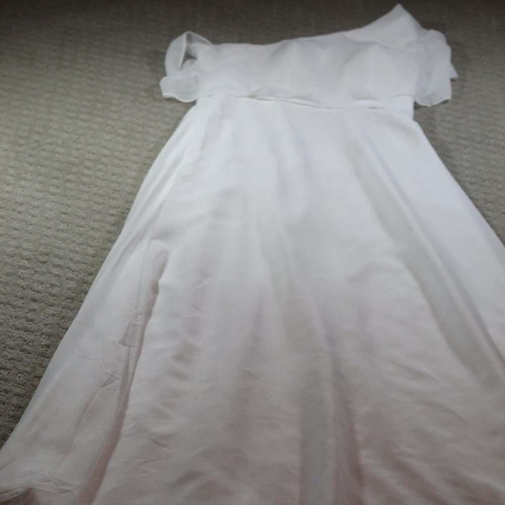 Azazie White Chiffon Wedding Dress